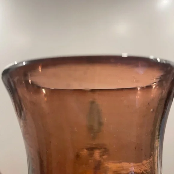 Set Of 2 Hand Blown Glasses Green Brown - Picture 7 of 7